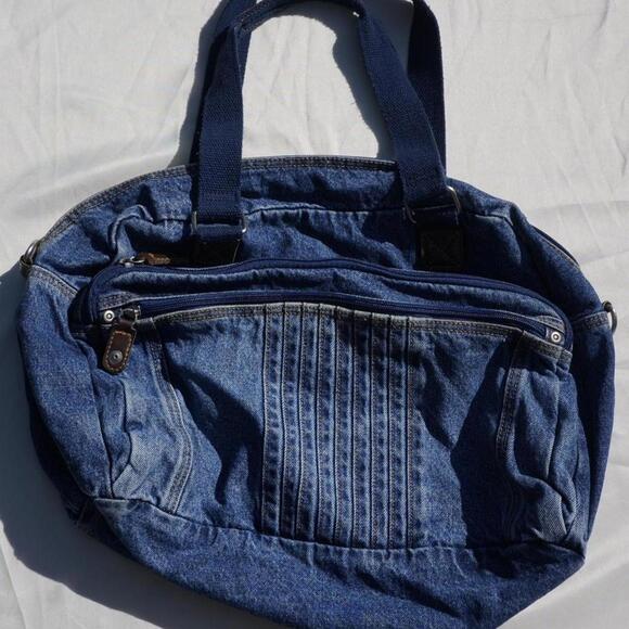 navy blue denim bag - Picture 1 of 6